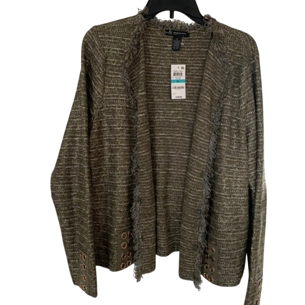 INC International Concepts Women's‎ Cardigan Sz 0X NWT Dressy Heather Feen
